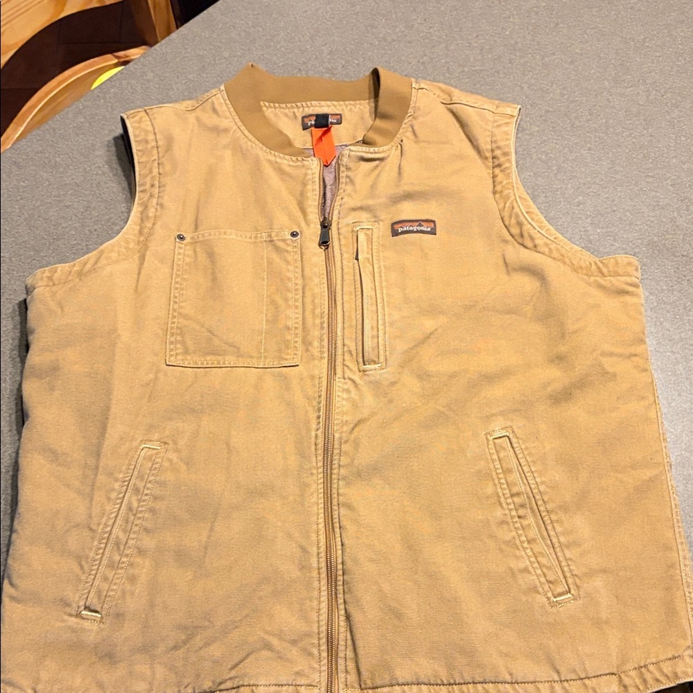 Patagonia Tan all seasons work Vest with Pockets